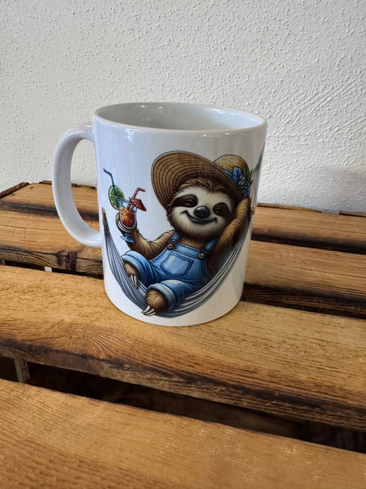 Faultier-Hängematte / Tasse sublimiert