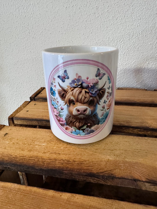Weidenrind rosa / Tasse sublimiert