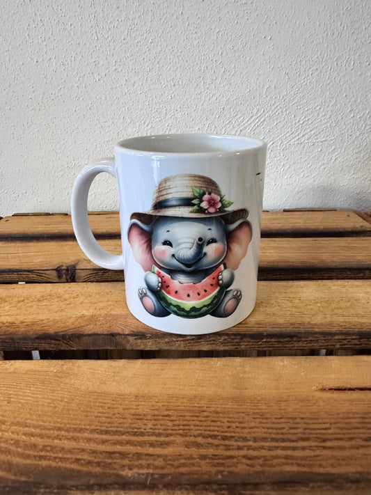 Elefant - Melone / Tasse sublimiert