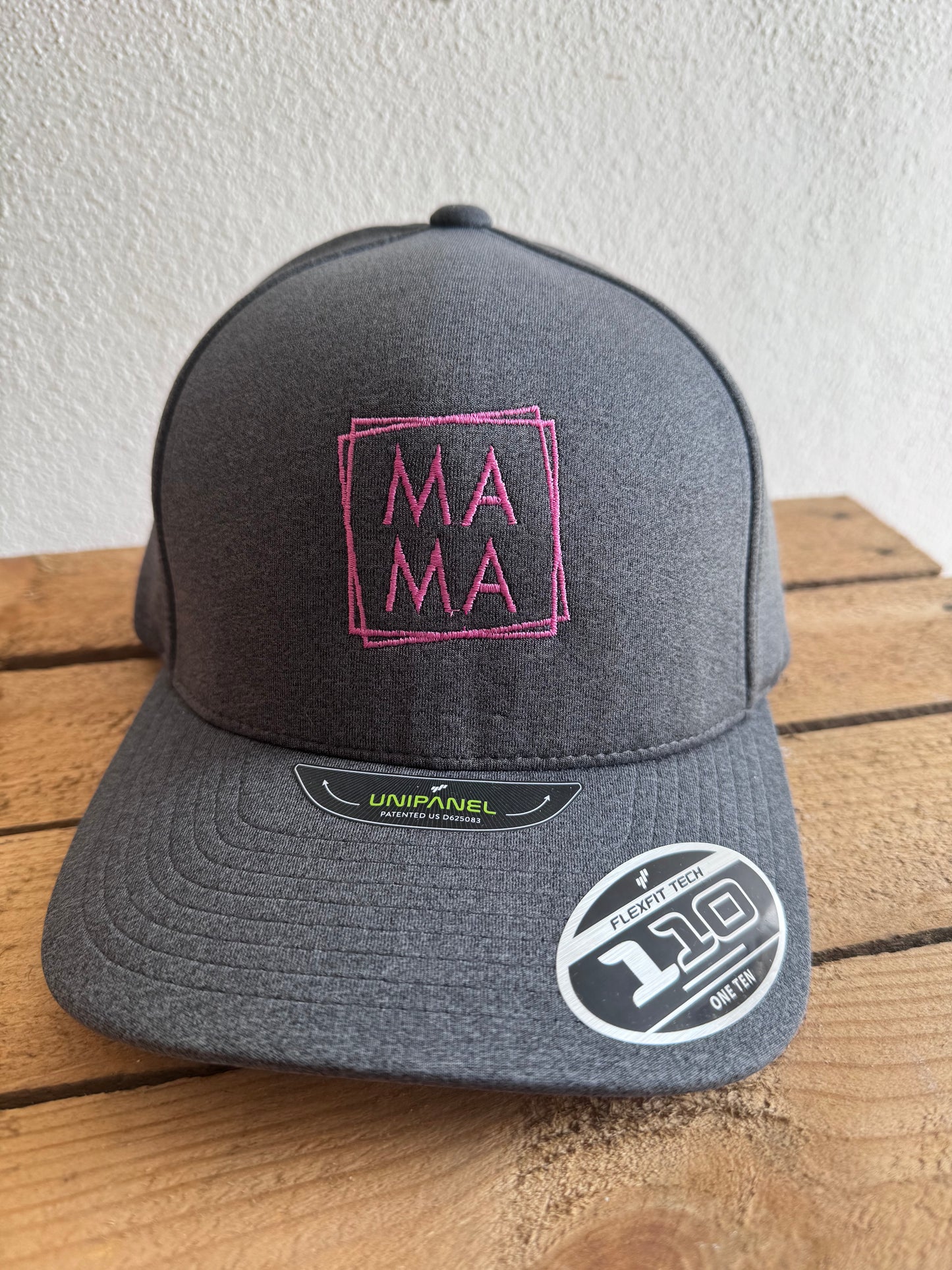 Bestickte Cap grau Melange